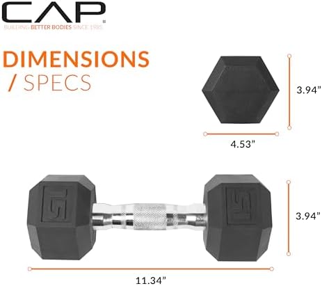 CAP Barbell Coated Dumbbell Weight | Multiple Options Pairs & Sets