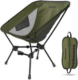 MARCHWAY Lightweight Folding Camping Chair, Stable Portable Compact for Outdoor Camp, Travel, Beach, Picnic, Festival, Hiking, Backpacking, Supports 330Lbs (Green)