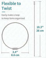 Pawfly 5 Inch/10 Inch Wire Keychain Cable Large Stainless Steel Key Ring Loop Holder, 20/50/100 Pack