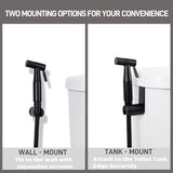 Handheld Toilet Bidet Sprayer for Toilet-Adjustable Water Pressure Control with Bidet Hose for Feminine Wash, Stainless Steel Brushed Nickel Cloth Diaper for Baby Wash (Matte Black, 1)