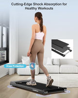 Walking Pad Under Desk Treadmill, Portable Small Treadmills for Home and Office, 2.5HP Super Quiet Brushless Motorized Walking Jogging Running Machine with Remote Control