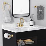 4 inch Brushed Gold Bathroom Sink Faucet with Pop-up Drain and 2 Supply Hoses, Stainless Steel Lead-Free 2-Handle Centerset Faucet for Bathroom Sink Vanity RV