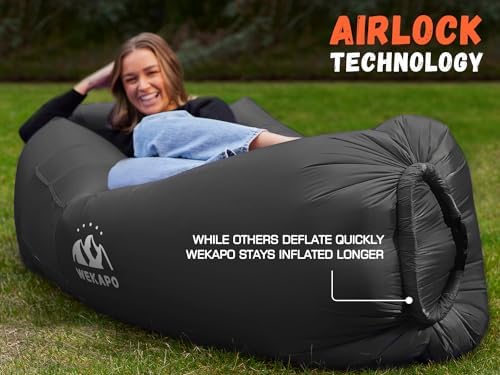 WEKAPO Inflatable Lounger Air Sofa Hammock-Portable,Water Proof& Anti-Air Leaking Design-Ideal Couch for Backyard Beach Traveling Camping Picnics & Music Festivals