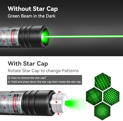 [Professional] Rechargeable Green Line Light Flashlight Long Distance Range for TV/LED/LCD Screens Tactical Flashlights Presentation Office/Outdoors/Astronomic/Construction [001]