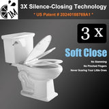 Elongated Toilet Seat with Toddler Seat Built In, Slow Close for Both Child & Adult Seats, Potty Training Seat, No Wiggle and Easy to Install, Detachable Toddler Seat for Longterm Usage, White