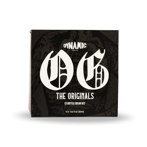 Dynamic Color Co - OG Color Ink Set, 12 Bottles (1 oz Each) Includes: (Burgundy Red, Chinese Red, Fire Red, Green, Blue, Orange, White, Canary Yellow, Brown, Magenta, Violet, and Black)