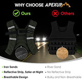 APEXUP Weighted Vest with 5lbs/10lbs/15lbs/20lbs/25lbs/30lbs Weights and Reflective Stripe, Weight Vest Men Women for Workout, Strength Training, Running