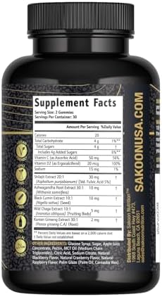 Pure Shilajit Supplement Gummies with Black Seed Oil, High Potency Pure Himalayan Resin for Energy, Immune Support, and Cognitive Function, Lab Tested Chewables