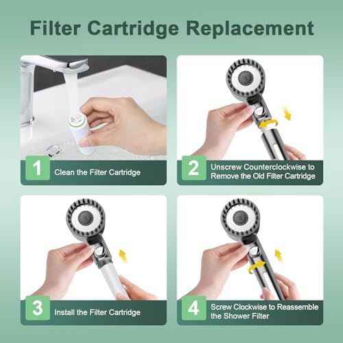 Shower Filter for Handheld Shower Head, 2 Pack 18 Stage Replacement Filters for Hard Water Remove Chlorine and Harmful Substances