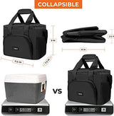 OPUX Soft Cooler Bag, Insulated Collapsible Lunch Cooler Bag for Men Work Camping Beach Travel, Portable Soft Sided Leakproof Waterproof Large Lunch Bag Box with Shoulder Strap 18 Cans, Black