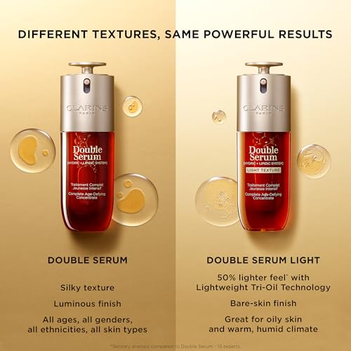 Clarins NEW Double Serum Light | Anti Aging Serum | Visibly Firms, Smoothes, Boosts Radiance and Refines Pores | 24H Hydration | Light Texture | Great for Combination to Oily Skin and Humid Climates