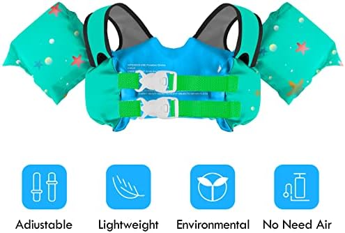 Chriffer Kids Swim Vest Life Jacket for 22-66 Pounds Boys and Girls, Toddler Floaties with Shoulder Harness Arm Wings for 2,3,4,5,6,7 Years Old Baby