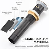 Pop up Sink Drain Stopper for Bathroom Vessel Vanity Sink Art Basin Oil Rubbed Bronze, Small Cap with Overflow, Metal Pop-up Drain Strainer with Detachable Basket Stopper