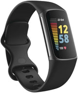Fitbit Charge 5 Advanced Fitness & Health Tracker with Built-in GPS, Stress Management Tools, Sleep Tracking, 24/7 Heart Rate and More, Black/Graphite, One Size (S &L Bands Included) (Renewed)