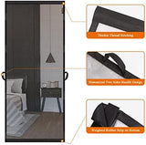 MAGZO Hanging Screen Door, Fits Door Size 36" x 82" (Curtain Size 38'' x 83''), Upgraded Fiberglass Mesh Net with Tension Rod&Hook&Loop (One Piece Can be Installed in 2 Ways), Weighted Bottom, Grey