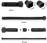 2 Pack Rain Gutter Downspout Extensions, Upgraded Flexible Drain Downspout Extender, Rainwater Drainage Diverter with Mini Connector, Extendable from 20 to 127 Inches