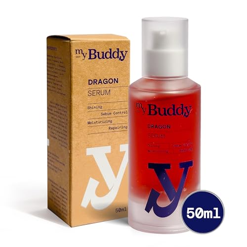 myBuddy Dragon Blood Serum for Men 1.7oz 50ml | Skin Perfecting Moisturiser I All-in-One Natural Serum | Hydrating & Repairing | Niacinamide, Vitamin C&E | Vegan & Sensitive Skin Safe Korean Skincare