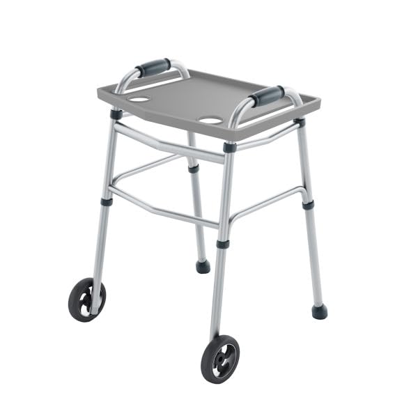 Walker Tray Table with 2 Cup Holders - Home Mobility Accessories by Bluestone (Gray)