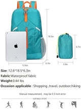 25L Hiking-Backpack Foldable-Sports Daypack -Camping Collapsible Bag Water Resistant Lightweight Travel Men Women (Lake Blue)