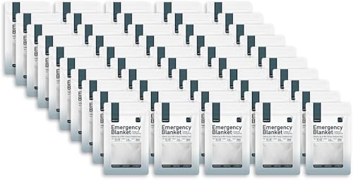 Altland 50 Pack of Emergency Blankets - Bulk Heat Reflective Blankets for Winter Survival Kits, Disaster Preparedness, Cold Weather Camping, and Homeless Care Packages
