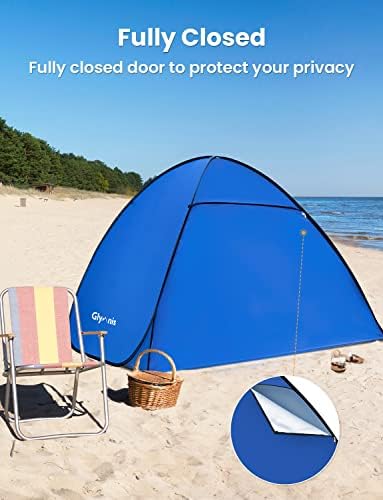 Pop Up Beach Tent Beach Shade Tent for 1-4 Persons Sun Shelter UPF 50+ Enclose Zipper Door Portable Easy Up Beach Tent
