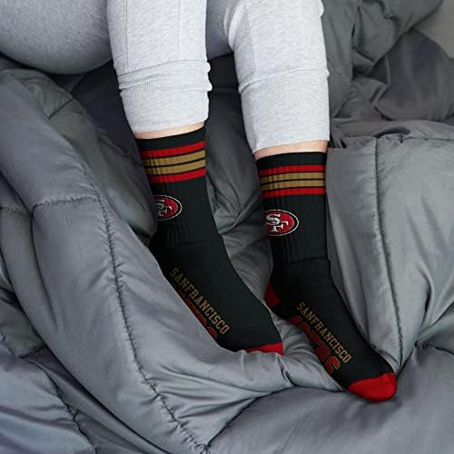 For Bare Feet Men's NFL 4-Stripe Deuce Performance Crew Socks
