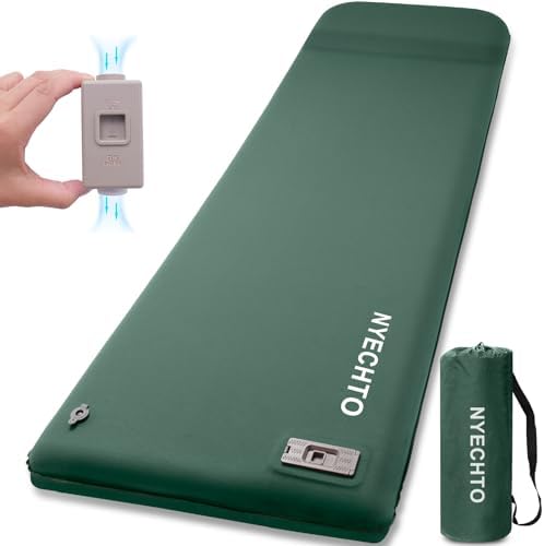 Self Inflating Sleeping Pad with Electric Pump, 3.14" Ultra-Thick Memory Foam Sleeping Mats for Camping,Easy Inflate&Deflate,9.5 R-Value Insulated Camping Mattress Pad with Pillow for Car Travel Tent