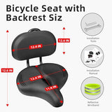 Oversized Bike Seat for Peloton Bike & Bike+, Comfort Seat Cushion Compatible with Peloton, Road or Exercise Bikes, Bicycle Wide Saddle Replacement for Men & Women, Accessories for Peloton