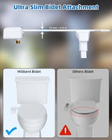 Hibbent Bidet Attachment for Toilet, Non-Electric Dual Nozzle for Frontal & Rear Wash, Adjustable Water Pressure Control, Fresh Water Bidet Toilet Seat, Self Cleaning Water Sprayer, White