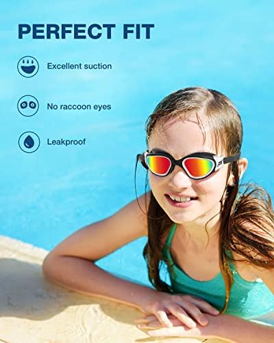 ZIONOR Kids Swim Goggles, G1 MINI UV Protection Anti-Fog Polarized Swimming Goggles for Age 6-14