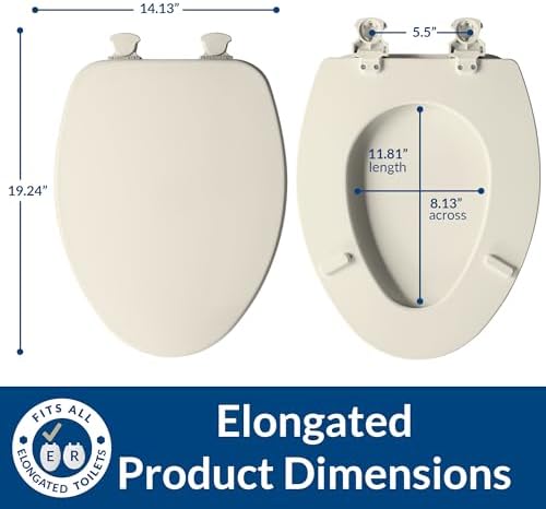 Church 585EC 346 Easy Clean Toilet seat, Elongated, Linen