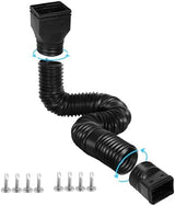 1 Pack Flexible Gutter Downspout Extensions Extendable from 21" to 67", Downspout Extender Comes with Adapters, Thickened Down spout Drain Extension for Rainwater Drainage(Black)