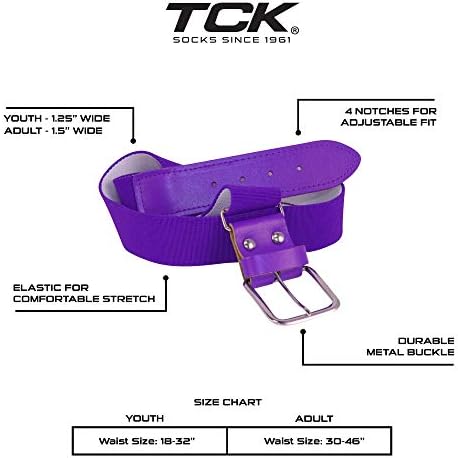 TCK Baseball or Softball Sock/Belt Combo- Youth & Adult Sizes for Boys and Girls Men and Women