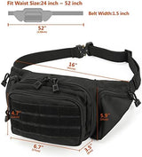 Concealed Carry Fanny Pack, Quick-Release Metal-Buckle Tactical Fanny Pisto Pack for Men, Military Molle Pistol Waist Bag