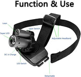 Rechargeable LED Laser Headlamp with an Adjustable Waist Belt, for Sensorimotor Control Testing and Physical Therapy