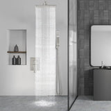 Aolemi Shower Faucet Set Rain Shower System with Handheld Spray Bathroom Shower Combo Rough-in Valve and Shower Trim Kit Included Brushed Nickel 8 Inch Wall Mount Shower Head