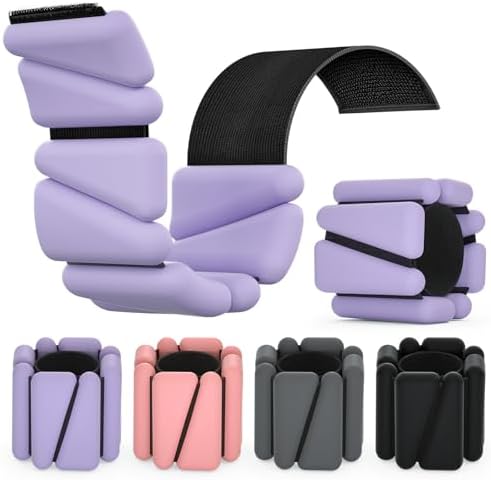 Wrist Weights, Ankle Weights for Women Men, Adjustable Wrist Weighted Bracelet for Home Gym Workout, Running, Yoga, Exercise, Strength Training, Set of 2 (1LB Each)