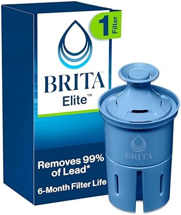 Brita Elite Water Filter Replacement for Pitchers and Dispensers, BPA-Free, Reduces 99% of Lead, Lasts Six Months or 120 Gallons, Includes 1 Pitcher Replacement Filter
