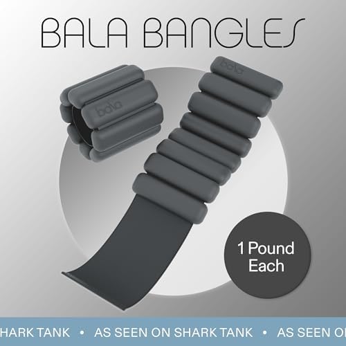 Bala Bangles Wrist & Ankle Weights for Women & Men - Adjustable Silicone Weighted Bracelet Set for Gym, Yoga, Pilates, Cardio & Strength Training - Wearable Arm & Leg Workout Weights