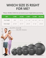 Trideer Extra Thick Yoga Ball Exercise Ball, 5 Sizes Gym Ball, Heavy Duty Ball Chair for Balance, Stability, Pregnancy, Quick Pump Included