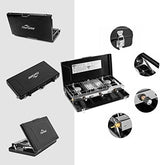 Camping Stove, 3 Burners Propane Portable Camp Stove with Regulator, Push-Button Instant Ignition, Adjustable Burners & Wind Guards for Car BBQ Picnics Outdoor Cooking (BLACK-20400 BTUs)