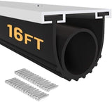 DGSL Garage Door Seals Bottom Rubber，Weather Stripping Sealing Strip Replacement, Universal Weatherproof Threshold Buffering (Black, 16Ft)