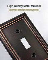 4-Pack Single Toggle Wall Plate, Decorative Aged Bronze Light Switch Cover, Metal Switch Plate Cover, 3.15''*4.88'', Midsize