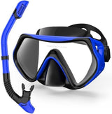 Snorkeling Gear for Adults, Dry-Top Snorkel Set Scuba Diving mask, 180°Panoramic Wide View Professional Snorkeling Gear Breathing Freely Snorkel Mask