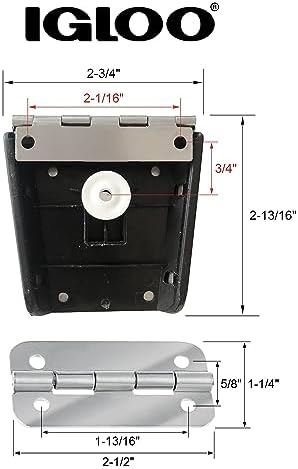 Igloo Cooler Heavy-Duty Stainless Steel Parts Kit - 2 Latches, 3 Hinges, Latch Posts & Screws - Marine-Grade, Corrosion-Resistant Parts