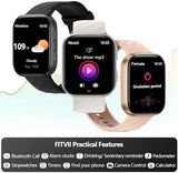 FITVII Health & Fitness Tracker 2024 (Answer/Make Calls), Smart Watch with 24/7 Heart Rate and Blood Pressure, Sleep Tracking, Blood Oxygen Monitor, 120+ Sport Modes Activity Tracker