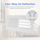 10 x 4 Inch [Duct Opening] Air Vent Covers for Wall or Ceiling - High Airflow 2 Way Steel Ventilation - Adjustable Wall/Ceiling Register, 11-3/4 Inch x 5-3/4 Inch [Overall Dimensions]