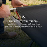 Teton Camping Cot with Patented Pivot Arm, Folding Camping Cot, Durable Heavy Duty Canvas, Comfortable Sleeping Bed for Adults, Portable