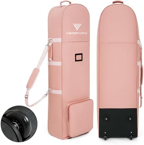 Golf Travel Bags for Airlines with Adjustable Support Rod and Detachable Shoulder Straps, Soft Foldable Golf Club Travel Covers, 900D Heavy Duty Oxford -Universal Size