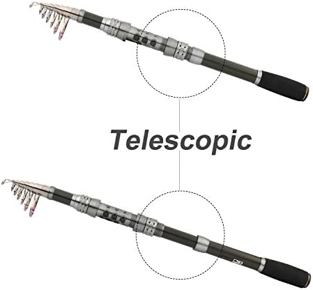 Sougayilang Fishing Rod Reel Combo with Telescopic Fishing Pole Spinning Reel Carrier Bag for Travel Saltwater Freshwater Fishing